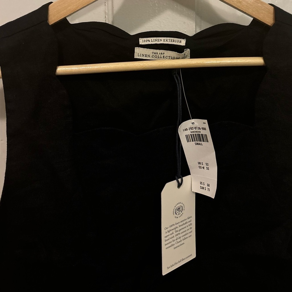 Abercrombie & Fitch Black 100% Linen Tank Top Size Small - Picture 6 of 6